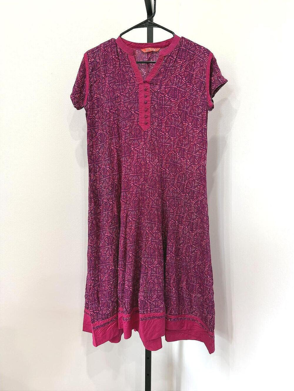 Juliet XL Short Sleeve Pink Patterned Dress Kurta